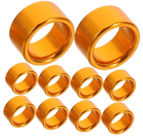 INOOMP Anneaux de Pattes pour Pigeons en Aluminium Doré, 10 Pièces, Diamètre 8 Mm X Hauteur 6 Mm, Identification Solide, Bagues D’entraînement pour Courses, Accessoires Santé Aviaire