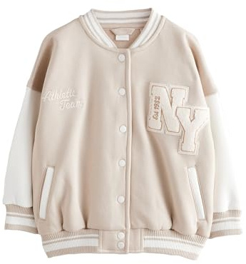 NEXT Fille Veste universitaire brodée Beige Boucle 16 Ans