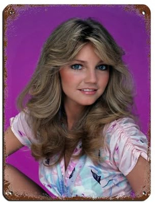 Actor Heather Locklear 8 Retro Poster Metal Tin Sign Chic Art Retro Iron Painting Bar People Cave Cafe Family Garage Poster Wall Decoration 12x16inch(30x40cm)