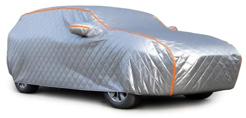 Hail Proof Car Cover for Jeep Wagoneer S SUV 2024-,4-Layer Padded Anti-Hail Car Covers All Weather Protection Dustproof Windproof Rainproof and UV-Proof with Storage Bag