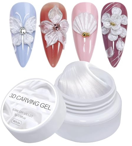 Gel De Construction Pour Les Ongles - Gel De Sculpture 5G | Gels De Générateur | Outils De Manucures Sculpturre 3D Pearl | Moulage Des Charmes À Ongles | Outil De Soins De Beauté De Sculpture Solide