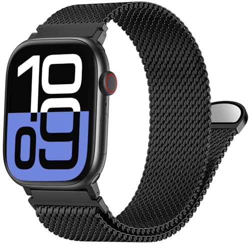 Easuny Metall Ersatzarmband Kompatibel mit Apple Watch Armband 40mm 42mm 38mm 41mm, Verstellbares Edelstahl Armbänder für iWatch Series 11 10 9 8 7 6 5 4 3 SE SE3, Damen Herren