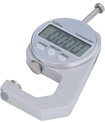 Depisuta Spessimetro Elettronico Gamma 0-20 Mm con Display LCD per la Misurazione dello Spessore di Carta/pelle