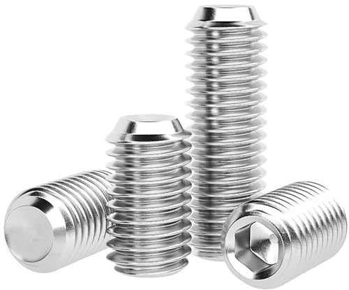 KINDOYO M6 x (8-40mm) Madenschrauben - Wurmschrauben Innensechskant Gewindestifte mit Innensechskant und Kegelkuppe Wurmschrauben aus Edelstahl 20 Stück