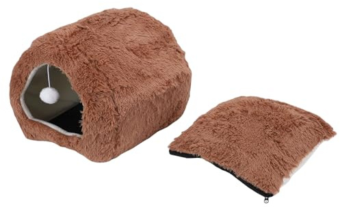 Haofy Tenda Mongola per Gatti, Calda Cuccia per Cani con Cuscino in Schiuma Addensata, Morbido Lettino per Cuccioli in Peluche, Grotta per Animali Traspirante, Copertura Lavabile