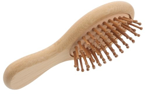 Didiseaon Mini Peigne à Dents Larges Bambou Brosse Compacte pour Sac à Main Peigne Portable pour Cheveux de Femme du Chevelu Brosse Exfoliante pour Cheveux