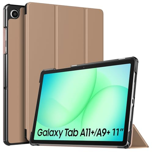 TiMOVO Funda para Samsung Galaxy Tab A11+/A11 Plus 11 2025, Leche Café | Compatible con los modelos SM-X230/X236/X238, Ligera y Delgada, Soporte Triángulo Ajustable, Auto Activación/Suspensión