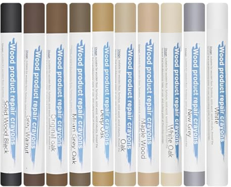 10 pezzi Riparazione di Piastrelle, Set Riparazione di Gres, Kit di Riparazione Mobili in Legno, Riparare per Riparare Crepe, Fori, Graffi, Parquet, Mobili, pastelli a cera per la rimozione di graffi