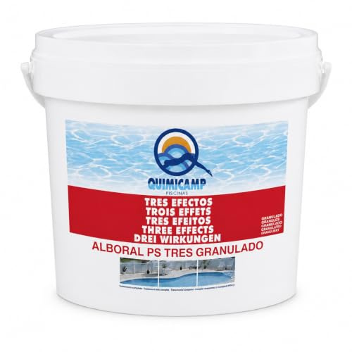 Cloro 3 Acciones, Recuperador Agua Piscina deteriorada, Tratamiento Inicial de la Piscina, Bactericida, Algicida, Floculante, Fabricado en España, Forma Producto Granular, Contiene 5 Kg