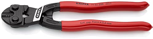 Knipex Cobolt Tronchese a Doppia Leva Bonderizzata Nera, Rivestiti in Resina Sintetica 200 Mm (Confezione Self-Service/Blister) 71 01 200 Sb