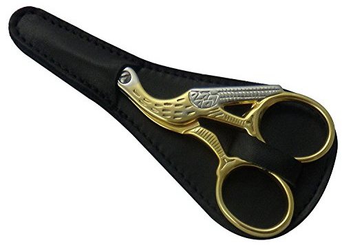 Tenartis 375 Forbici Ricamo Dorate 9 cm con Fodero Nero - Qualità Professionale Made in Italy