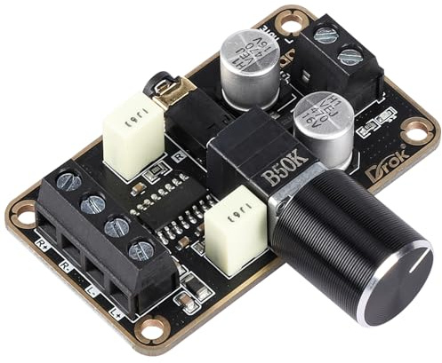 DROK 5W+5W Mini Audio Amplifier Board PAM8406 DC 5V Digital Stereo Power Amp 2.0 Dual Channel Class D Amplify Module for Speaker Sound System DIY