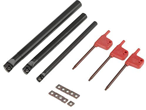 10pcs CCMT0602 Insertion de Carbure + 3pcs SCLCR Porte-Outil de Barre d'Alésage + 3pcs Clés pour Outils de Tournage