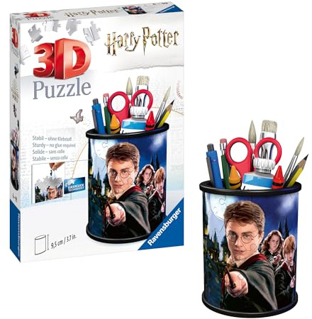 Ravensburger 3D Puzzle Utensilo Harry Potter - Stiftehalter ab 6 Jahre | 54 Teile, Schreibtisch-Organizer, Geschenk zur Einschulung, Schwierigkeit: 2/5, Höhe: ca. 9,5 cm, Ohne Klebstoff