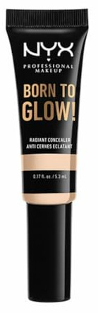 NYX Professional Makeup Born to Glow Radiant Concealer, Schillerndes Finish, Reduktion von Augenringen, Highlighten und Contouring, Vegane Formel, Farbton: Fair