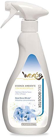 Wexor Deo Booster Parfum d'ambiance Élimine les odeurs Nettoie et désodorise 750 ml Patchouli Menthe fraîche et fleurs d'eau