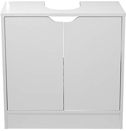 URBNLIVING Full Pedestal Bathroom Sink Cabinet Under Basin Unit Cupboard Storage Furniture (White)