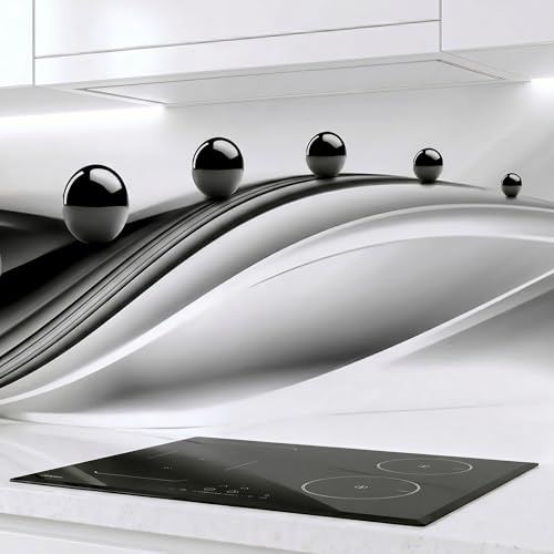 Rodnik Küchenrückwand – monolithische ABS-Platte mit Direktdruck, formstabil und langlebig. Große Motivauswahl (Schwarze Kugeln, 60x400 cm)