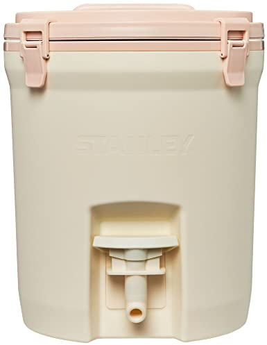 Stanley Adventure Fast Flow Water Jug 2 Gallon Leakproof Ice Water Dispenser Insulated Beverage Cooler Easy Pour Spigot and Latched Foam Lid BPA-Free Cream