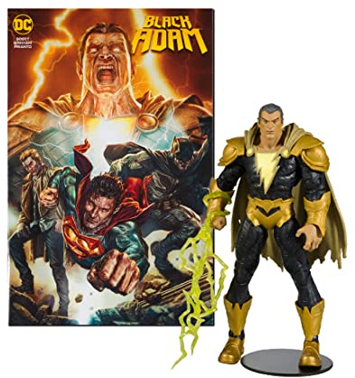 McFarlane DC Black Adam Page Punchers Actionfigur & Comic Black Adam 18 cm | DC Direct Comics 17,8 cm Actionfigur Black Adam Wave 1 - Black Adam