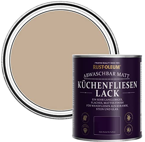 Rust-Oleum abwaschbare Küchenfliesenlack in braun mit Matt Finish - Gesalzenes Karamell 750ML