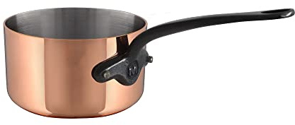 Mauviel M'Heritage M200CI 2mm Polished Copper & Stainless Steel Sauce Pan With Cast Iron Handles, 1.8-qt, Made in France