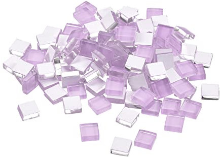 sourcing map Mosaïque Carrelage Tuile Tesselle, Verre Mince Mini Bricolage Fait Main Sans Cristal Pierre Artisanat Loisir Creatif (Light Violet Paquet 220)