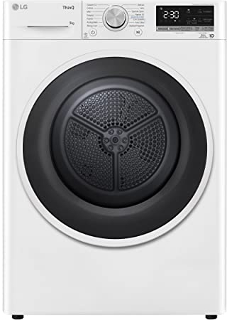 LG RH90V5AV6N Asciugatrice Smart a Carica Frontale 9 Kg, Libera Installazione, Classe D, Intelligenza Artificiale, 60 x 69 x 85 cm - Bianco