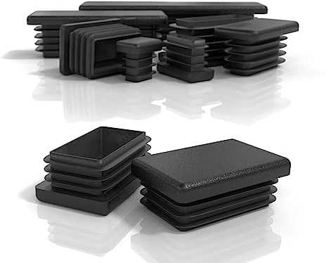 PD® Lamellenstopfen 40x30 mm Rechteckrohr - Endkappen schwarz | 4 Stück | Endkappen Rechteckig aus PE Kunststoff | Rohrstopfen zur Rohrabdeckung von Metallrohr & Aluprofil | Rechteckstopfen schwarz