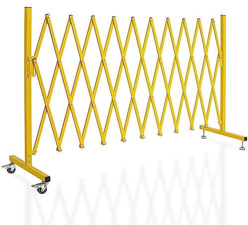 OUUTMEE Griglia a Forbice Estensibile, Larghezza Massima 330 cm x Altezza 120 cm, Cancello Telescopico per Cantiere/Stazione Ferroviaria/Scuola/Garage, Recinzione