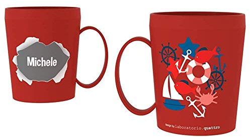 CARTOON Tazza personalizzata con nome Michele tazza mug in plastica riutilizzabbile adatta al microonde 450 ml