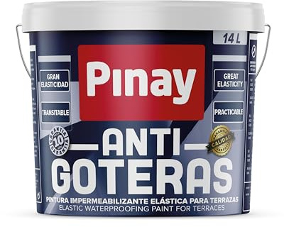 PINAY ANTIGOTERAS FIBRADA - Pintura impermeabilizante elástica a base de polímeros acrílicos y exenta de productos asfálticos (4 L - NEGRO)