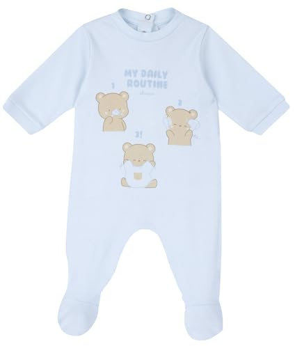 Chicco Tutina Con Apertura A Patello, Pigiamino per bambino e neonato Unisex - Bimbi 0-24, Azzurro (1M), 0 mesi, Designed in Italy