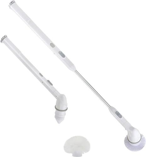 ARTSZY Spin Scrubber, Electric Cordless Power Bathroom Scrubbing Brush with Adjustable Stretchable Arm And 3 Replaceable Floor Scrubber Cleaning Brush Heads for Tub, Tile, Floor, Bathroom Wall
