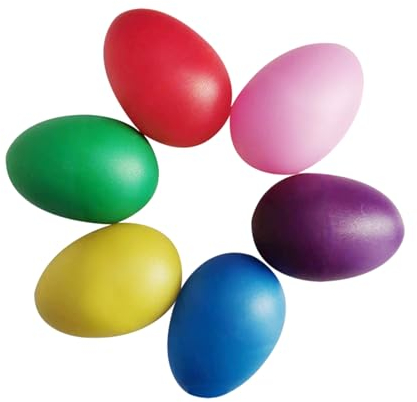 ARTGHJL Eier Maracas Eier Shaker Set, Egg Shakers Rasseleier, Musikinstrument Egg Shaker, Schütteleier für Kinder, Rasseleier Rhythmus aus Kunststoff für Baby Kleinkinder Osterpartygeschenke, 6 Stück