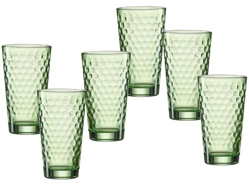 Ritzenhoff & Breker Set di bicchieri da long drink Favo, 6 pezzi, verde, vetro