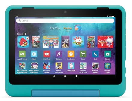 Das neue Kindgerechte Hülle von Amazon für das Fire HD 8-Tablet (nur für Tablets der 12. Generation geeignet), blaugrün