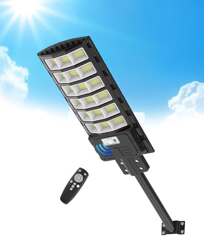 Sararoom Farolas Solares Exterior, 600W Foco Proyector LED con Sensor de Movimiento, IP65 Impermeable Luz de Seguridad Energía Solar, 6500K Blanco Farola Lámpara de pared para Case Patio Calle Garage