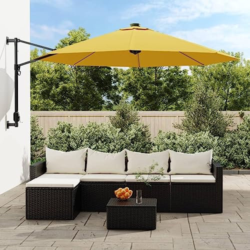 Home Outdoor SonstigesWand-Sonnenschirm Gelb 290 cm