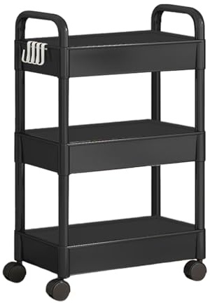 Carro De Almacenamiento con Ruedas, Carro De Almacenamiento con Ruedas, Carro Utilitario De 3 Niveles, Almacenamiento Y Organización Rodantes para Cocina, Dormitorio, Baño, Cuarto De Lavado