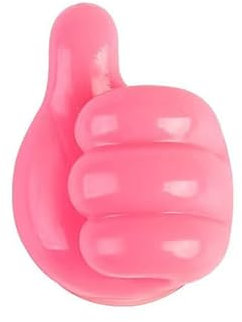 Pink Ten Pack Hook With Thumb Up Data Cable Storage Holder Hook Self Adhesive No Punching, Non-marking Small Plastic Finger Hook