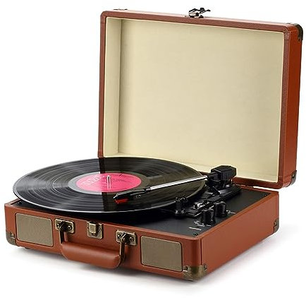 Platine vinyle de valise, tourne-disque vinyle vintage, haut-parleur portable, prend en charge le phonographe LP 33/45/78 tr/min, platine vinyle de taille générale, gramophone vintage compact, pr