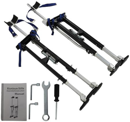 WZWTYSM 36 Zoll - 48 Zoll Stelzen aus Aluminiumlegierung, Trockenbau-Stelzen, höhenverstellbar, Stelzen schwarz für Maler-Taping