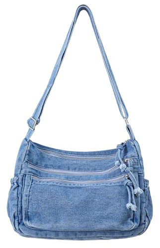 Ausing Jeanstasche Damen Tasche Groß Canvas Tasche Damen Retro Jeans Tasche