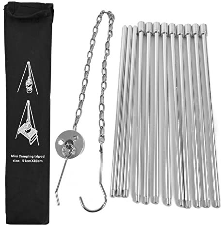 Campfire Travel portátil de Aluminio trípode de la Olla de Aluminio, Peso Ligero Duradero Resistente para al Aire Libre
