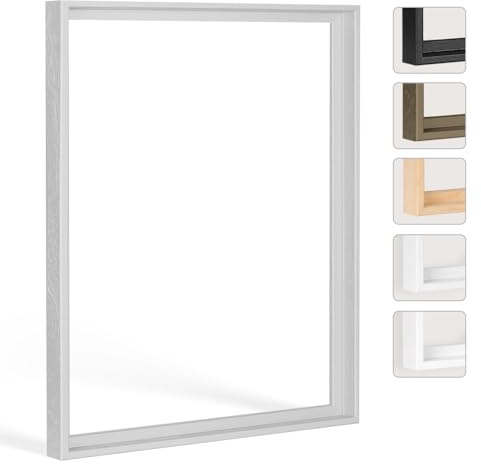 Bildershop-24 Schattenfugenrahmen Hadera 120x120cm Hellgrau Selbstmontage Bausatz DIY