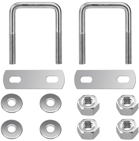 QIMEI-SHOP U Schrauben M6 U Bolzen Edelstahl U Bügelschraube mit Mutter Rahmenplatte 30 mm Innenbreite für Rohr Befestigung M6 30x50 mm
