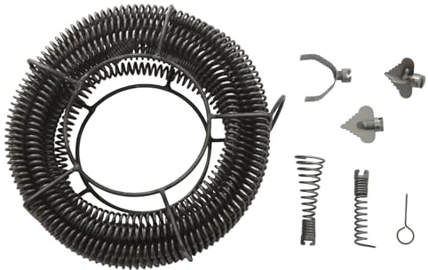 14m Rohrreinigungsspirale Ø 22 mm Rohrreinigungswelle Abfluss Rohrreinigung Abflussspirale Flexible Spirale mit Kralle für Küche Badezimmer Waschbecken Toiletten