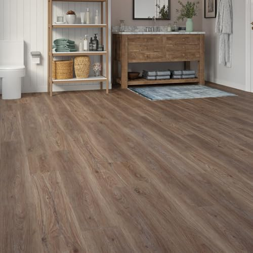 LVT Luxury Vinyl Tile Plank Flooring Waterproof Click Fit Wood Effect LVT Floor 2.196m² Coverage Per Pack | Office, Hallway, Kitchen, Dining Room Flooring Pack (Beechwood)