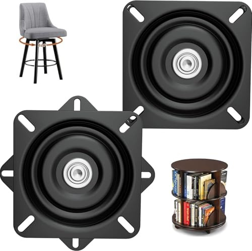 ZJXKJGS Universal Möbel Drehteller, 360° Grad Swivel Drehteller, Quadratische Drehplatte, Drehbeschlag Schwerlast, 177 * 177 * 28 mm, Für Hocker, Tische, Bücherregale (7 inch)